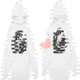 スイカの誕生日を食べるキュートで愛らしいハリネズミ Hoodie - Kawaiitshirt