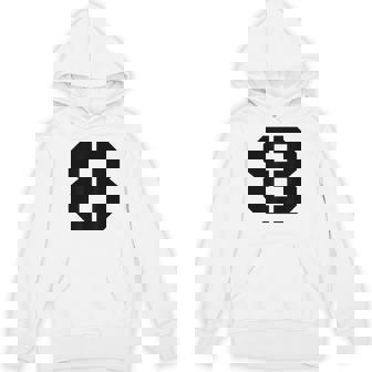 タイポグラフィ 太字 ステンシル 8番 数字 8 パーカー - Kawaiitshirt