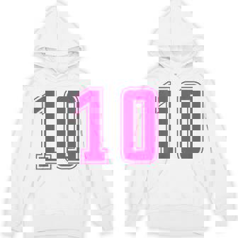ピンク色背番号 10 チーム短大スポーツピンク色背番号付きユニフォーム パーカー - Kawaiitshirt