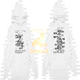 ボルゾイ・ドッグ・ブリード本を読んでボルゾイを撫でたいだけ パーカー - Kawaiitshirt