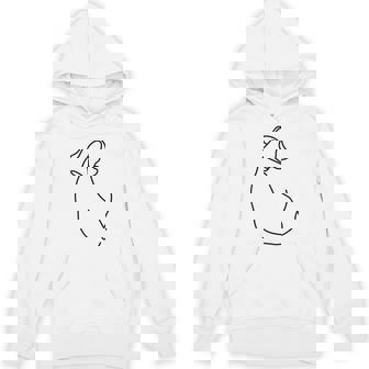 ラインタトゥー、ラインアートtシャツ、ミニマリストな犬のモチーフ パーカー - Kawaiitshirt