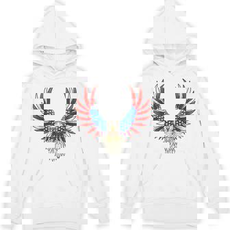 愛国的なアメリカ国旗イーグル 7月4日 バックプリント アメリカン パーカー - Kawaiitshirt