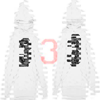 数字 3 ヴィンテージブラック&レッド パーカー - Kawaiitshirt