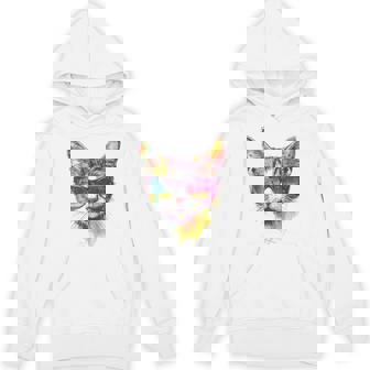 猫 動物 抽象 モチーフ サングラス イラスト アート ネコ パーカー - Kawaiitshirt