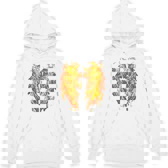 裏面に燃える天使の翼 火の羽 パーカー - Kawaiitshirt