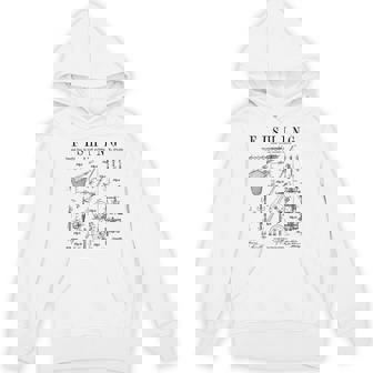 釣り ロッド タックル リール ルアー フィッシャーマン ヴィンテージ 特許 プリント Hoodie - Kawaiitshirt