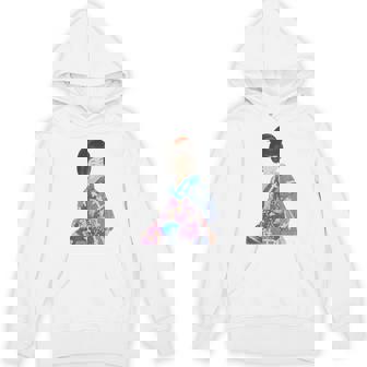 青い着物を着た美しい芸者 日本画 鳥居 言人 帯 美人画 新版画 日本画 長袖tシャツ パーカー - Kawaiitshirt