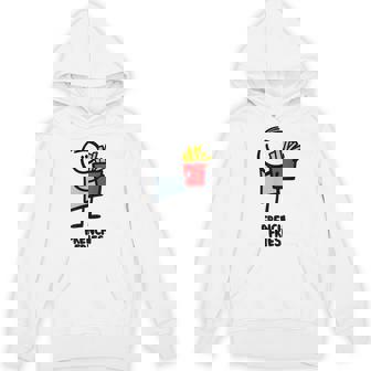 面白い漫画のキャラクターグラフィックが付いたクールでおいしいフライドポテト。 Hoodie - Kawaiitshirt