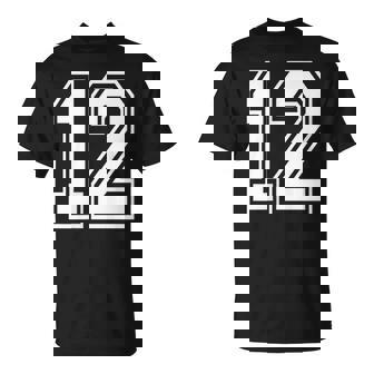 12番の前面と背面にホワイトのプリント。 Tシャツ - Kawaiitshirt