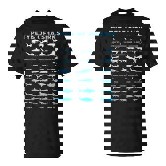 21種類のサメの海洋生物学者シャークtシャツ シャークtシャツ Tシャツ - Kawaiitshirt