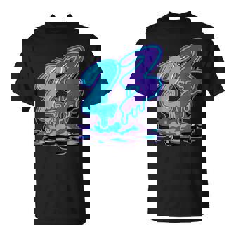 23 Drip 8 Aqua Matching Color Match Graphic T-Shirt | Mazezy