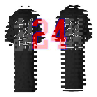 24番の大学スポーツスタイル。レッド、ブルー、ホワイト。 Tシャツ - Kawaiitshirt