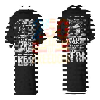 250 Years Of Freedom Patriotic Usa American Flag Style T-Shirt | Mazezy