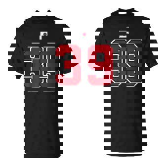 39 ナンバー カレッジスタイル ヴィンテージ 赤 白 日本国旗 Tシャツ - Kawaiitshirt