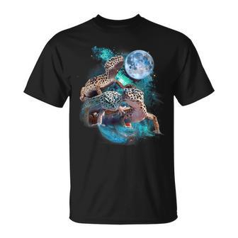 3ムーンヤモリ面白い爬虫類ヒョウトカゲヤモリアートノベルティ Tシャツ - Kawaiitshirt
