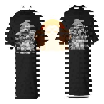 3匹のかわいい犬 ラサ・アプソ シーズー クール サングラス付き Tシャツ - Kawaiitshirt