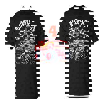 4 Year Old 4Th Birthday Boys Monster Truck Car T-Shirt - Thegiftio UK