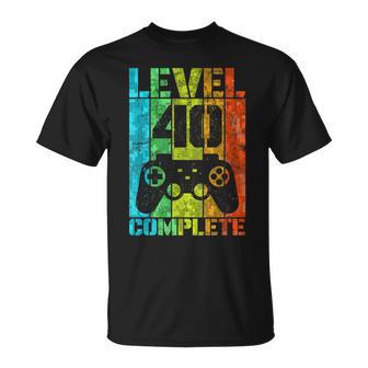 40 Cumpleaños Hombre Gamer Level Complete 40 Años Camiseta unisex - Regaloses