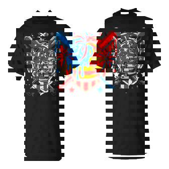 4Th Of July Softball Costume Drip As Ice Cream Patriotic T-Shirt - Monsterry