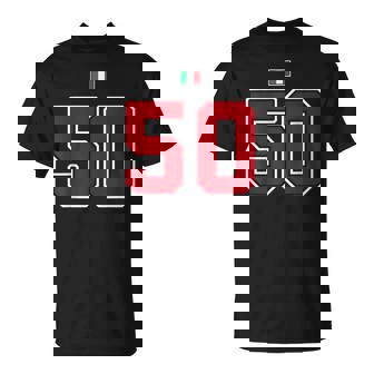 50 ナンバー カレッジスタイル ヴィンテージ 赤 白 イタリア国旗 Tシャツ - Kawaiitshirt