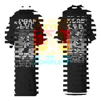 5Th Grade Level Complete Dabbing Boy Video Gamer Graduation T-Shirt - Monsterry
