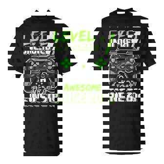 7Th Birthday Boy Level 7 Gamer 7 Year Video Game Party T-Shirt - Monsterry