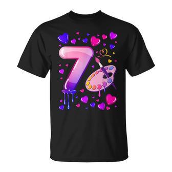 7° Compleanno Ragazza Di 7 Anni Pittura Numero 7 Maglietta - Novitaregali