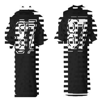 87番の前面と背面にホワイトのプリント。 Tシャツ - Kawaiitshirt