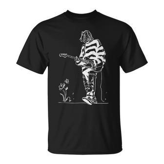 90S Grunge Legend Sketch Alternative Rock Guitarist Vocalist T-Shirt - Monsterry