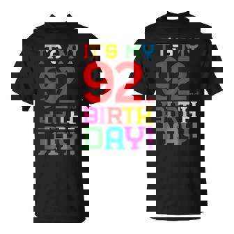 92歳 カラフル Happy Birthday Its My 92Th Birthday Tシャツ - Kawaiitshirt