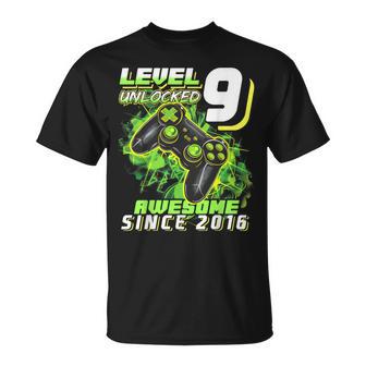 9Th Birthday Boy Level 9 Gamer 9 Year Video Game Party T-Shirt - Thegiftio UK