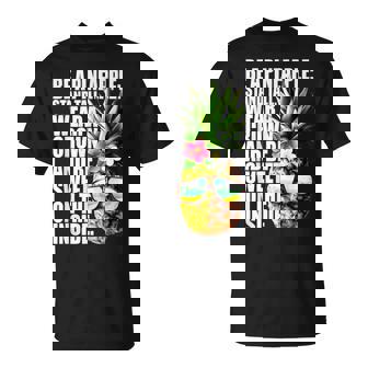 Be A Pineapple Wear A Crownweet Inside アロハ・ハワイパイナップル Tシャツ - Kawaiitshirt