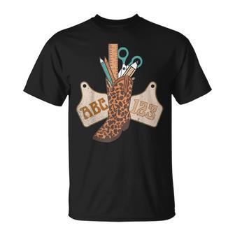 Abc 123 Western Teacher Life Cowboy Cowgirl Teaching Women T-Shirt - Thegiftio UK