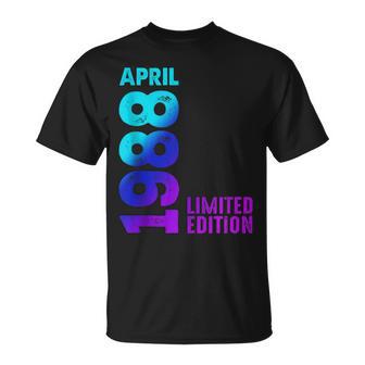 Abril 1988 Año 1988 Retro 1988 Edición Limitadaintage In Mangas Camiseta unisex - Regaloses