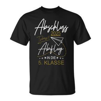 Abschluss 2025 Grundschule Witziger Lustigerpruch Abflug T-Shirt - Geschenkecke