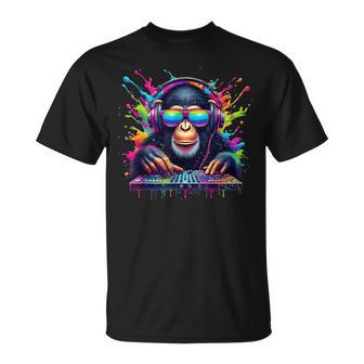 Affe Dj Neon Fiesta Rave Edm Festival Affe T-Shirt - Geschenkecke