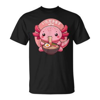 Ajolote Comiendo Ramen Itadakimasu Anime Lindo Ajolote Camiseta unisex - Regaloses