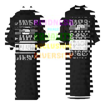 Amabilidad Paz Igualdad Inclusión Diversidad Orgullo In Mangas Camiseta unisex - Regaloses