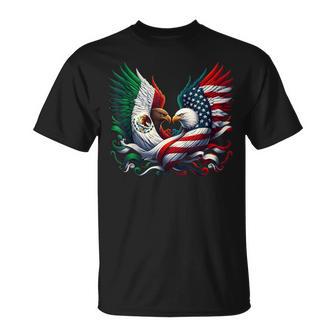 America Mexico Flag Vintage Mexican Roots American T-Shirt - Thegiftio UK
