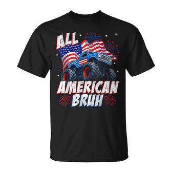 All American Bruh 4Th Of July Usa Flag Patriotic Boys Mens T-Shirt - Thegiftio UK