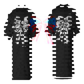 American Flag Bow Tie 4Th Of July Girls Patriotic Cute Bow T-Shirt - Thegiftio