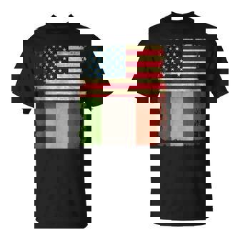 American Flag Italian Tricolor Flag Of Usa Italy T-Shirt - Cadeauxyz