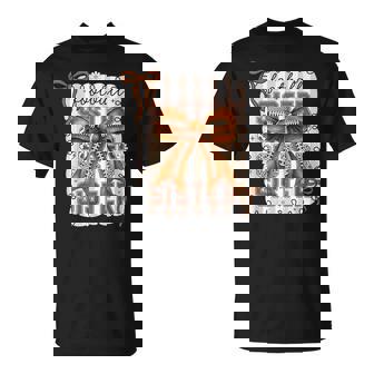 American Football Sister Coquette Bow Thanksgiving For Girls T-Shirt - Thegiftio