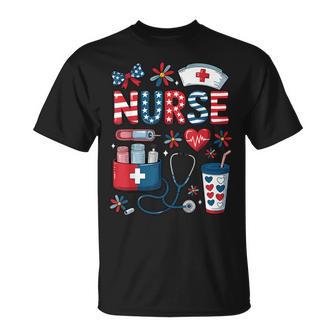 American Nurse 4Th Of July Fourth Scrub Top Patriot Rn T-Shirt - Thegiftio UK