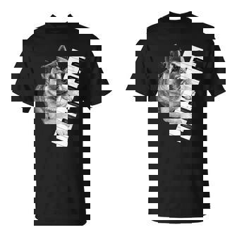 Americano Akita Tocando Piano Pianista Perro Amante Camiseta unisex - Regaloses