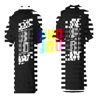 Amor Quién Quieres Arco Iris Lgbt Bandera Gay Mes Orgullo Humano Camiseta unisex - Regaloses