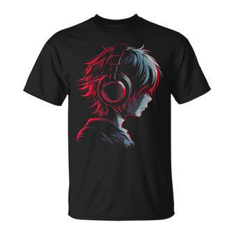 Anime Manga Gráfico Auriculares Ilustraciones Anime Camiseta unisex - Regaloses
