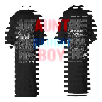 Aunt Of The Birthday Boy Spider Web Birthday Party Matching T-Shirt - Monsterry
