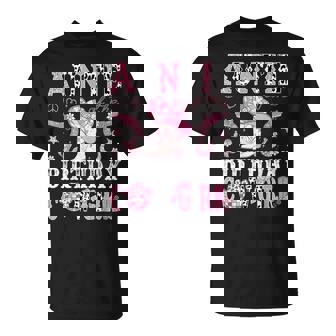 Auntie Of The Birthday Cow-Girl Pink Disco Rodeo Western T-Shirt - Thegiftio