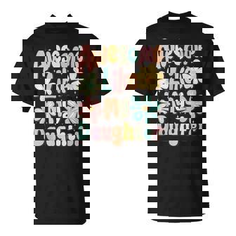 Awesome Like My Daughter Mommy Groovy Graphic Mother's Day T-Shirt | Mazezy
